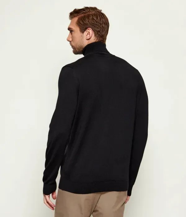 Шерстяная водолазка regular fit Lacoste, черный — фото 3