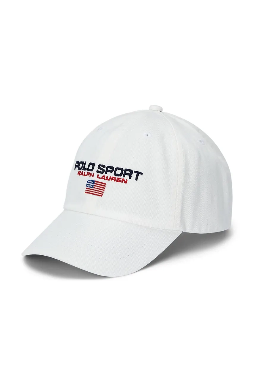 

Детская хлопковая кепка с козырьком Polo Ralph Lauren, белый