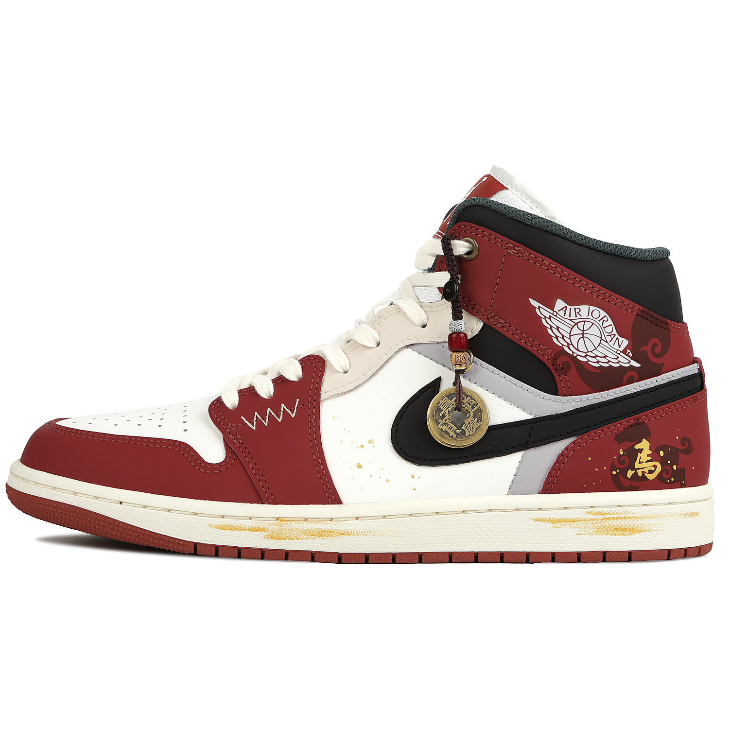 

Jordan Air 1 устойчивые к истиранию мид-топ винтажные баскетбольные кроссовки мужские red white