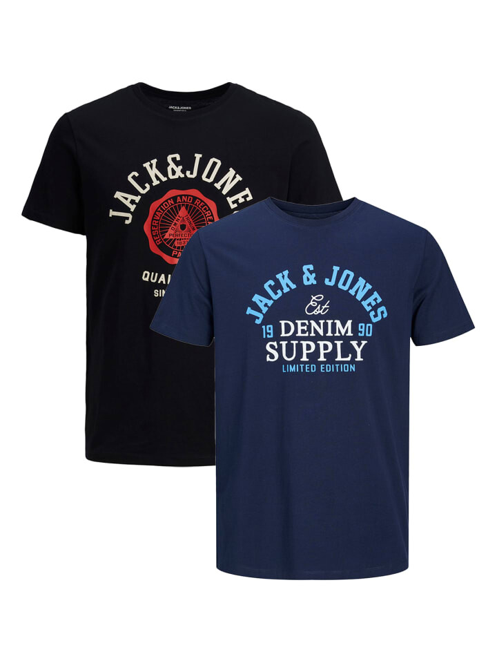 

Футболка Jack & Jones, цвет schwarz/blau