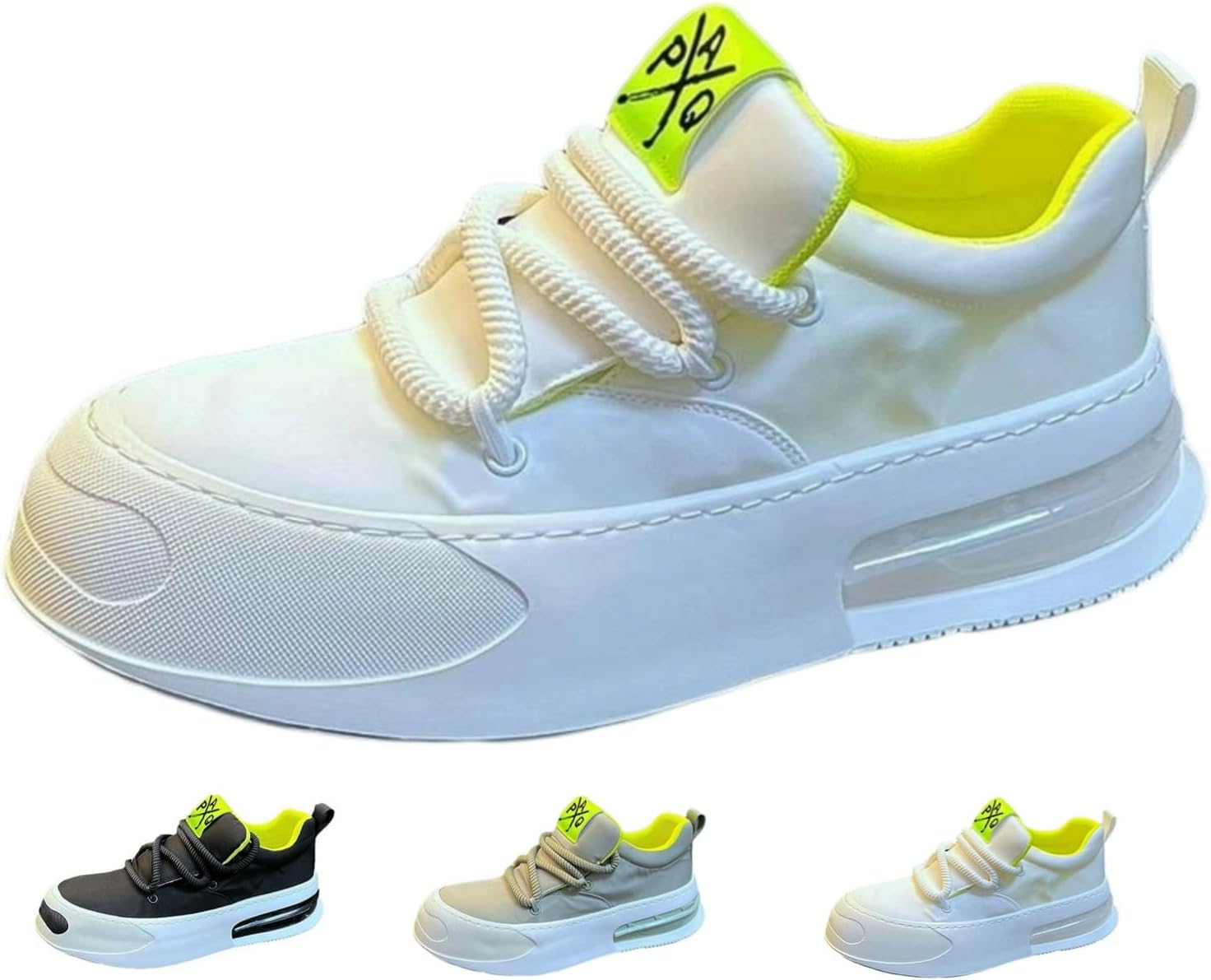 

Кроссовки MACEFIL Casual Chunky для мужчин и женщин, модные тканевые обувь, дышащие, низкие, универсальные, стильные кроссовки, белый