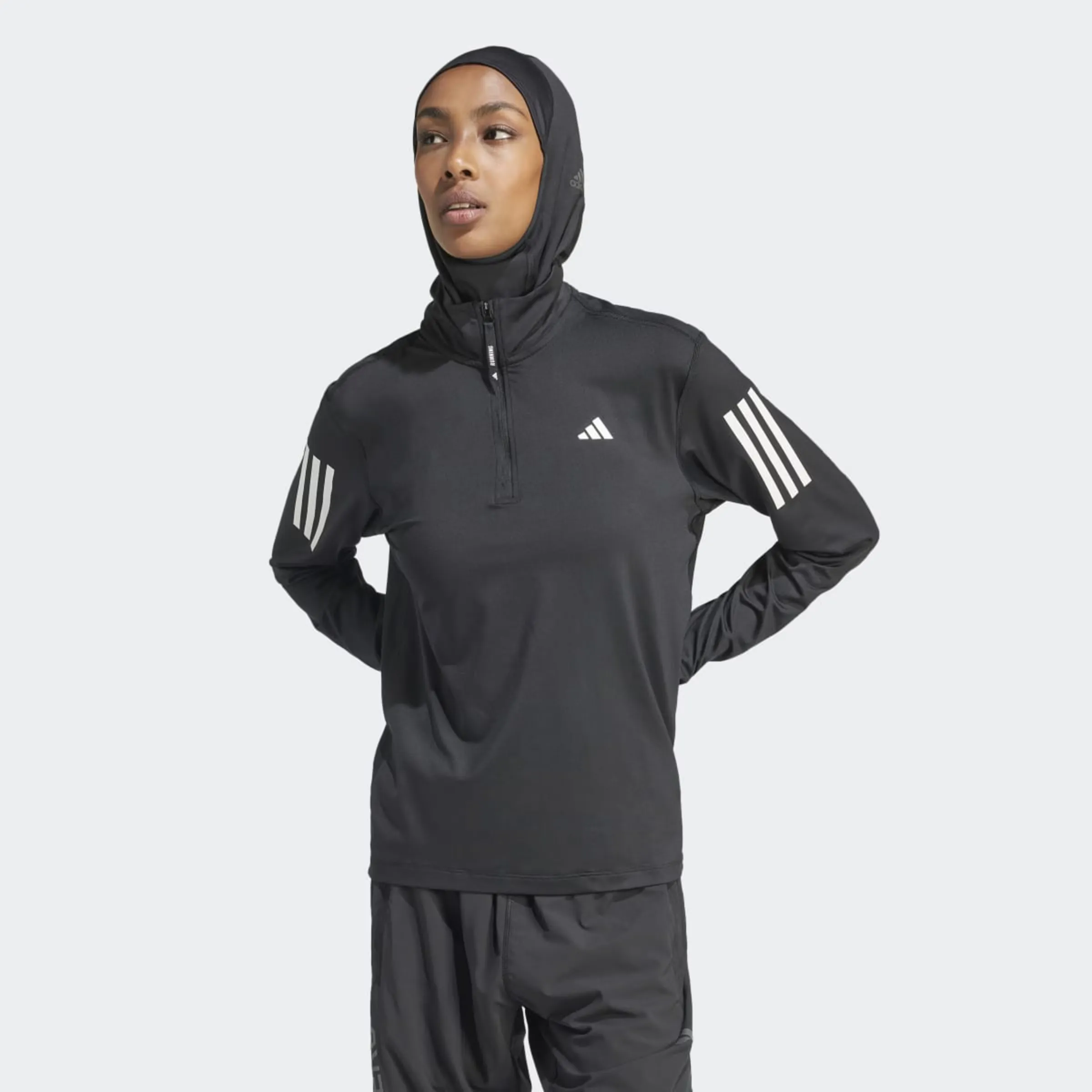 

Женская толстовка Own the Run Half-Zip Adidas, черный