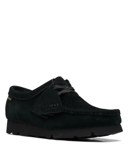 Унисекс мокасины из замши Clarks Wallabee GTX чёрные — фото 3