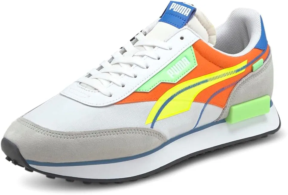 Кроссовки PUMA - - Men's rider playing on shoes, Puma White Yellow Alert Carrot — фото 3