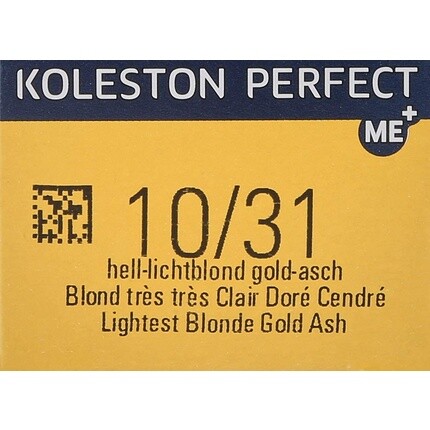 Краска для волос Koleston Perfect Me+ 10/31 Blonde Gold Ashe, 60 мл, Wella — фото 2