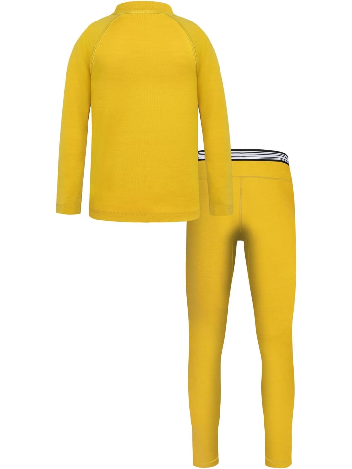 Normani Outdoor Sports Топ из мериносовой шерсти «Ньяпари» и брюки из мериносовой шерсти «Маккей» желтого цвета — фото 2