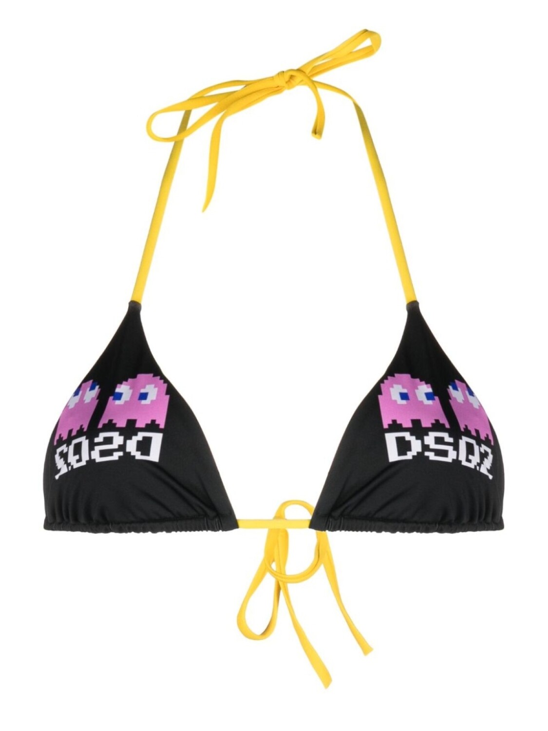 

DSQUARED2 топ бикини с треугольными чашками из коллаборации с Pac-Man, черный