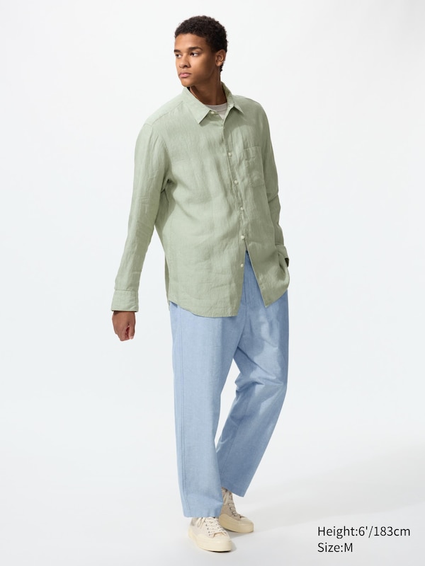 Брюки Easy из смеси льна Uniqlo, 61 blue