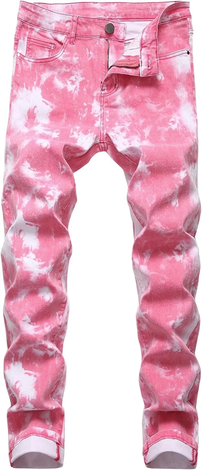 Джинсы, Slim Fit, Jogger, Pink