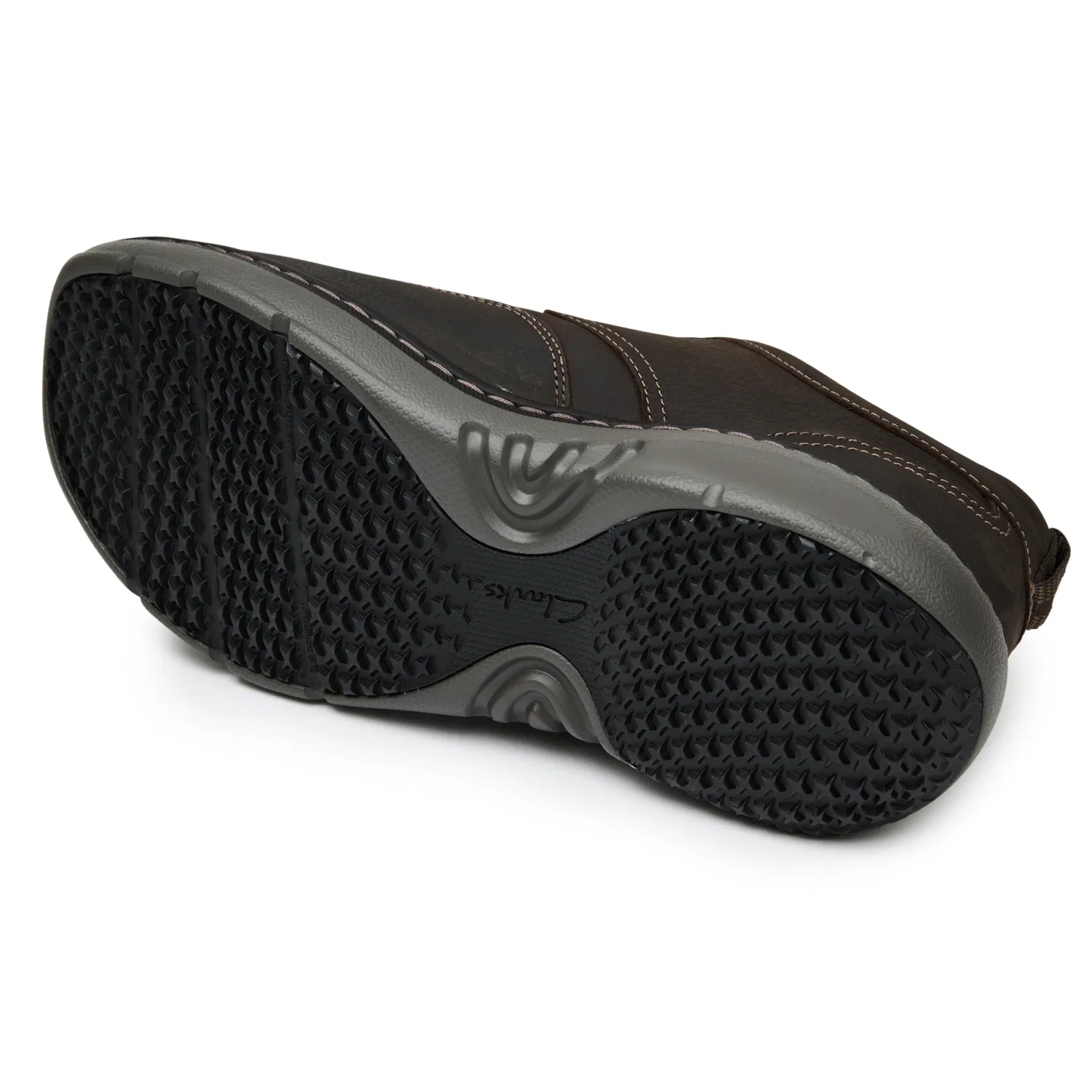 Мужские комфортные кожаные низкие кеды коричневые от Clarks — фото 4