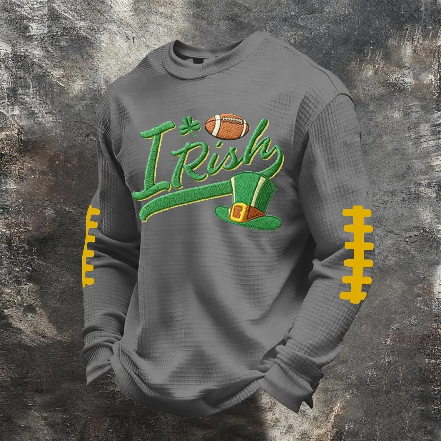 Мужская футболка St. Patrick's Day с принтом клевера, Long Sleeve, Muscle Fit — фото 2