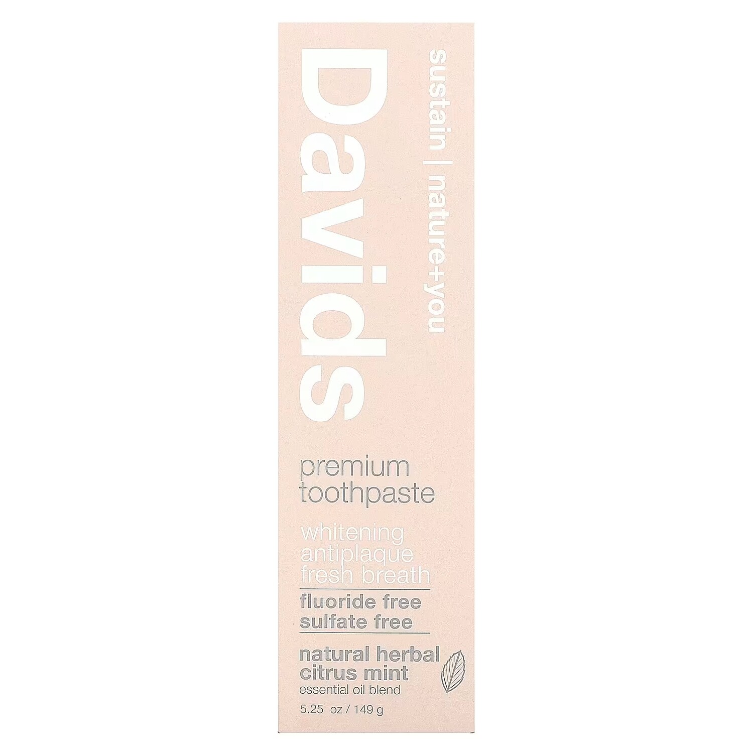 Зубная паста отбеливающая Davids Natural Toothpaste натуральная травяная цитрусовая мята, 149 г — фото 2