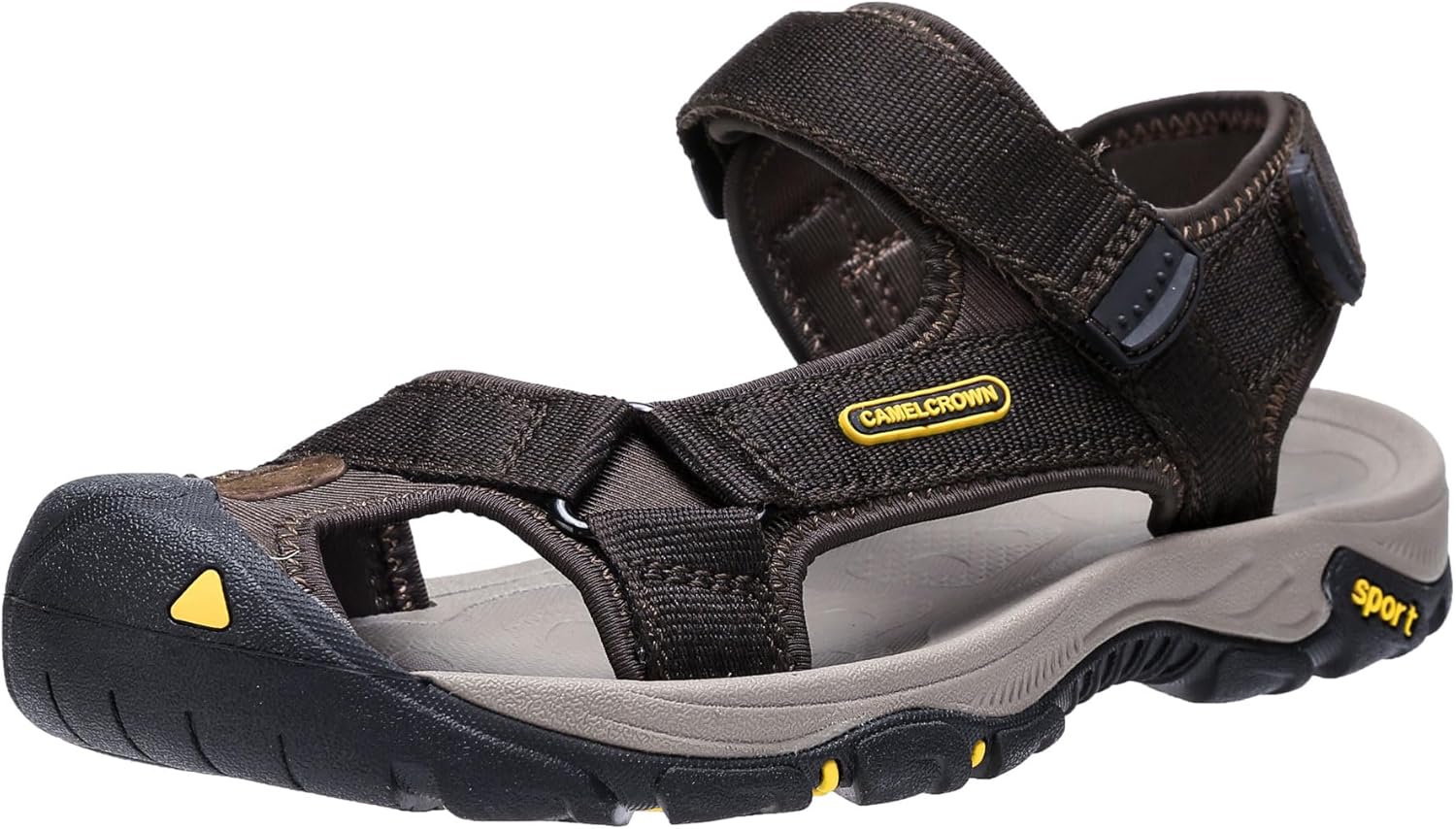 

Мужские водонепроницаемые походные сандалии CAMEL CROWN с закрытым носком, спортивные сандалии для лета, активного отдыха на улице, пляжа, бродов и лодок, темно-коричневый
