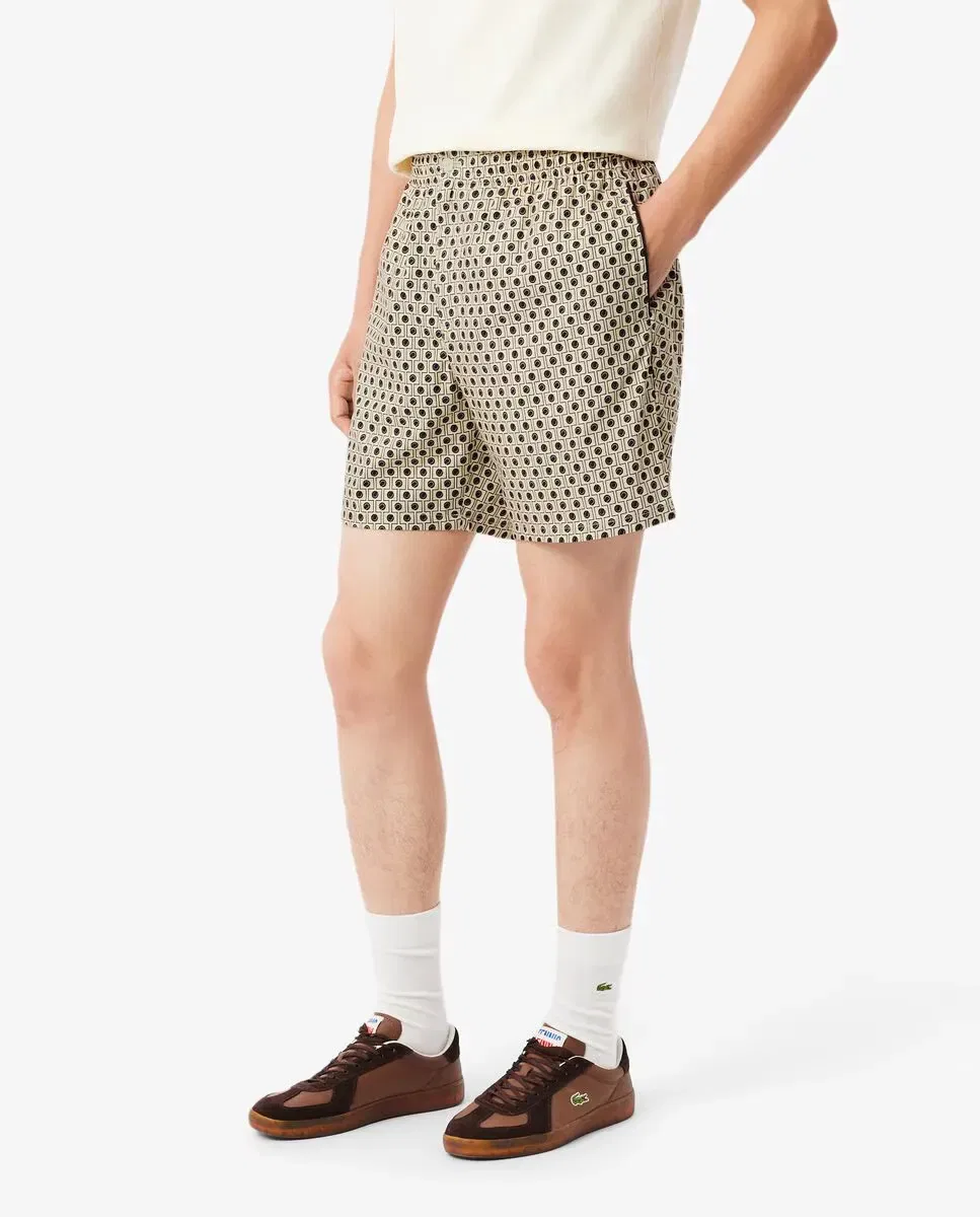 Мужские шорты из хлопковой смеси с принтом Lacoste, Beige — фото 3