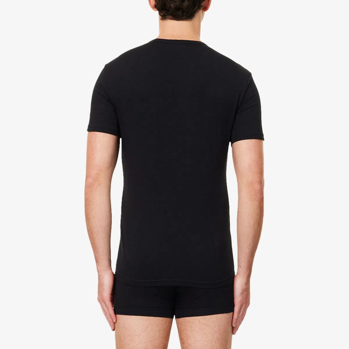 Комплект из двух хлопковых футболок с логотипом бренда Emporio Armani, черный — фото 3