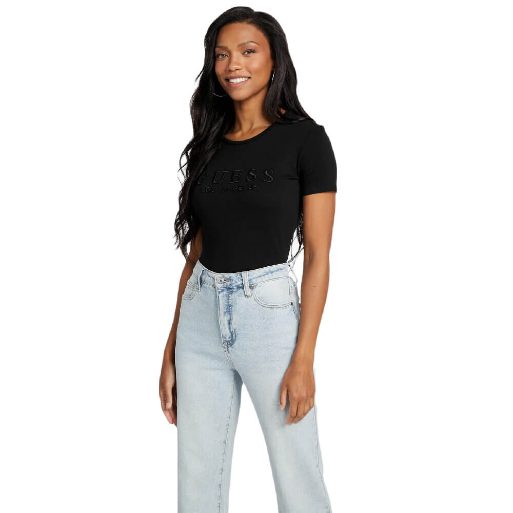 

Футболка Guess Factory Lizza Embroidered Logo, черный