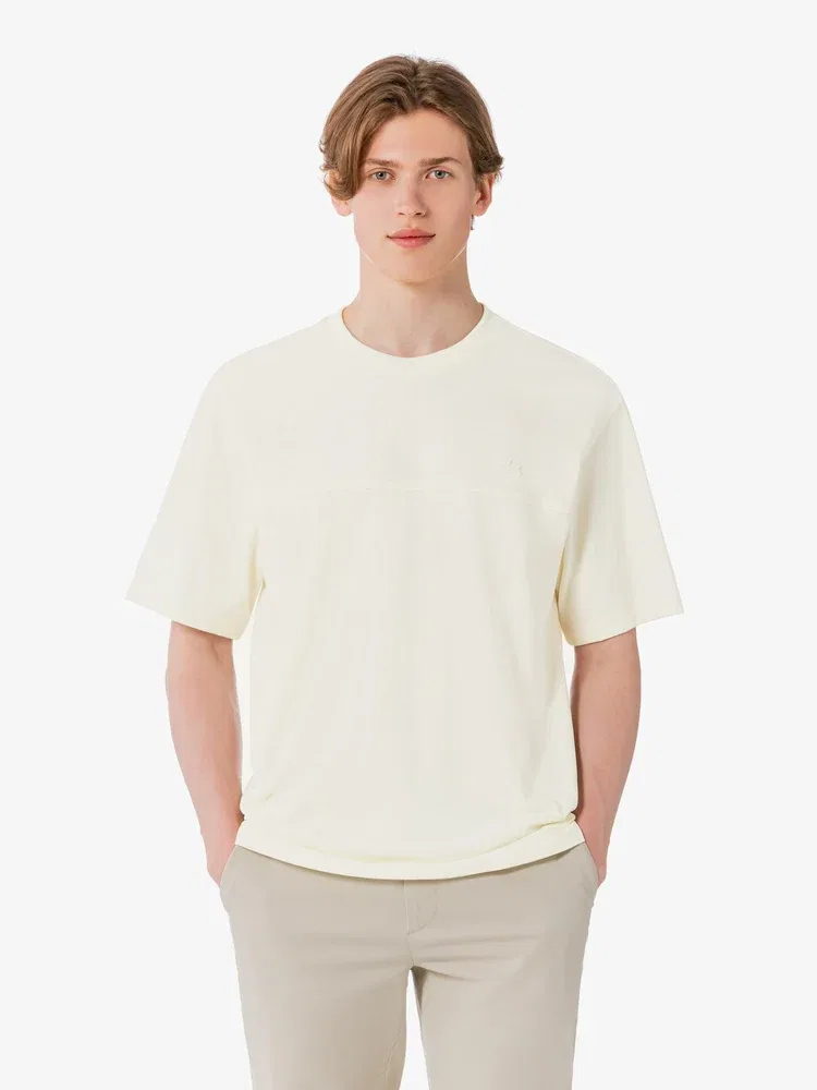 Футболка с вставками LACOSTE, Ivory — фото 2