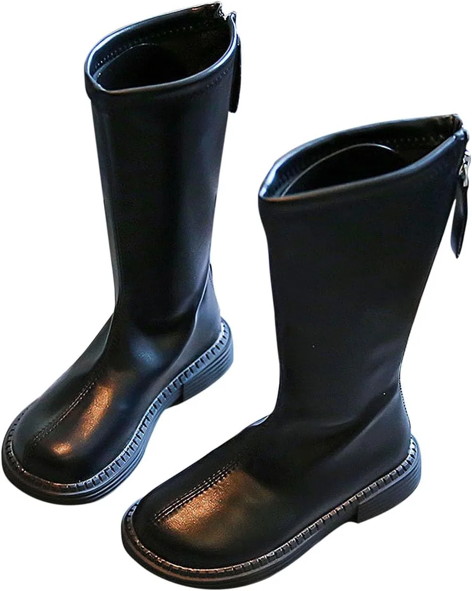 Детские сапоги для девочек с широким голенищем Zzalalana, Black
