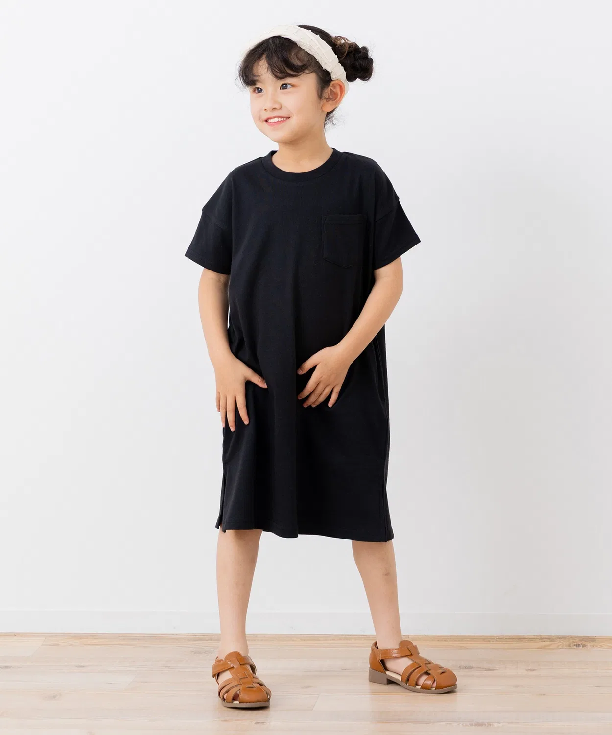 Детское платье-трапеция с широким рукавом Big Silhouette chil2, Black