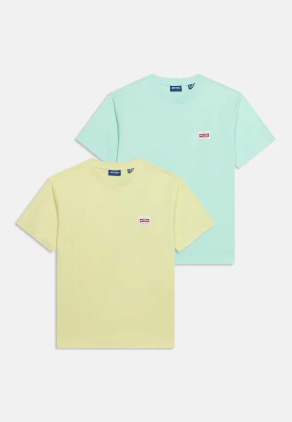 Футболка хлопковая Osjfred life label tee 2 pack Only & Sons Junior, Wax Yellow, Brook Green, зеленый/желтый — фото 3