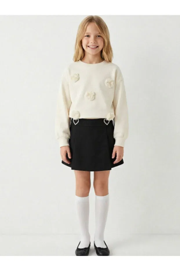 Детские свитшот для девочек с вышивкой Güllü Nazhankids, Nude Color — фото 3