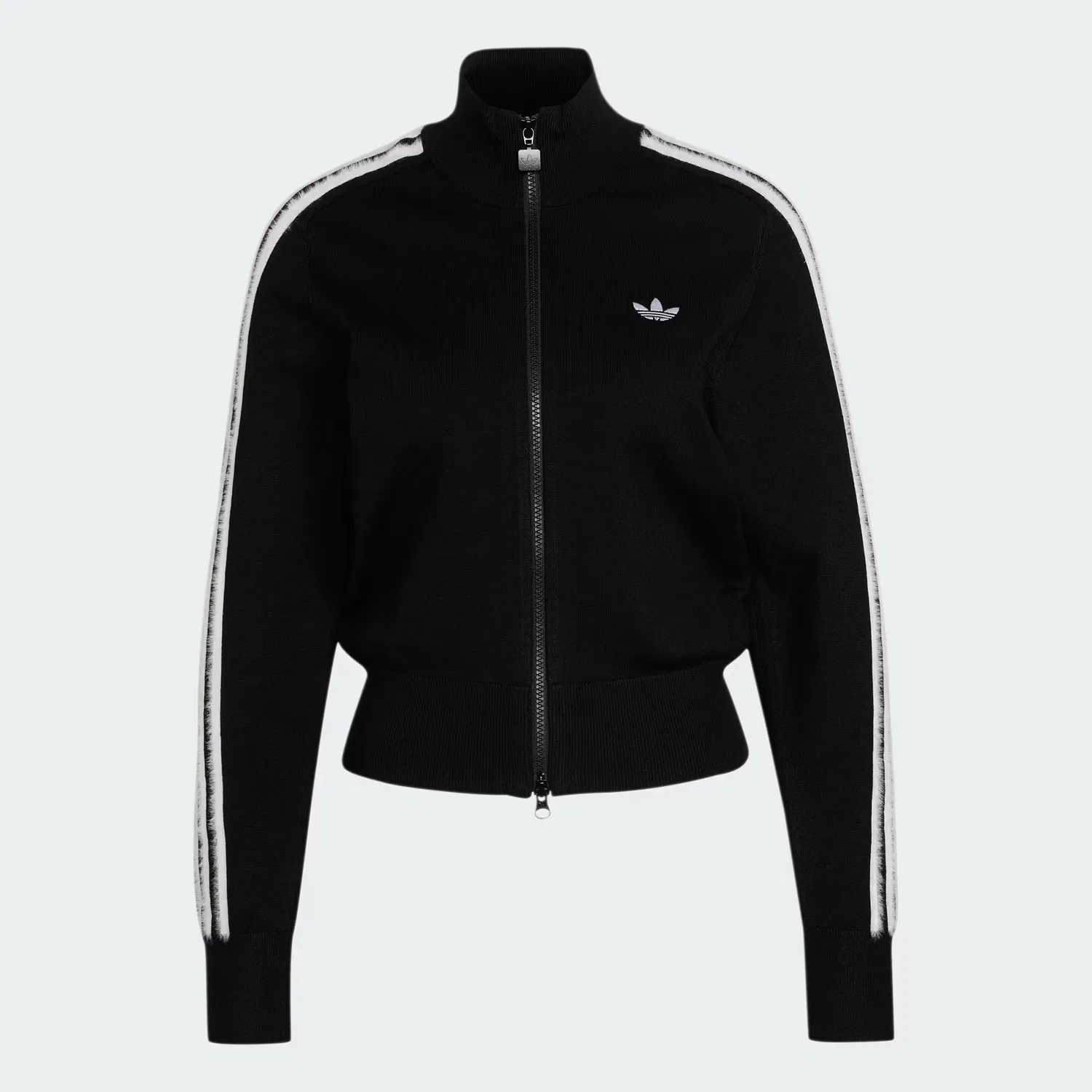 Женская вязаная куртка-трек с высоким воротом Firebird Adidas Originals, черно-белый — фото 4