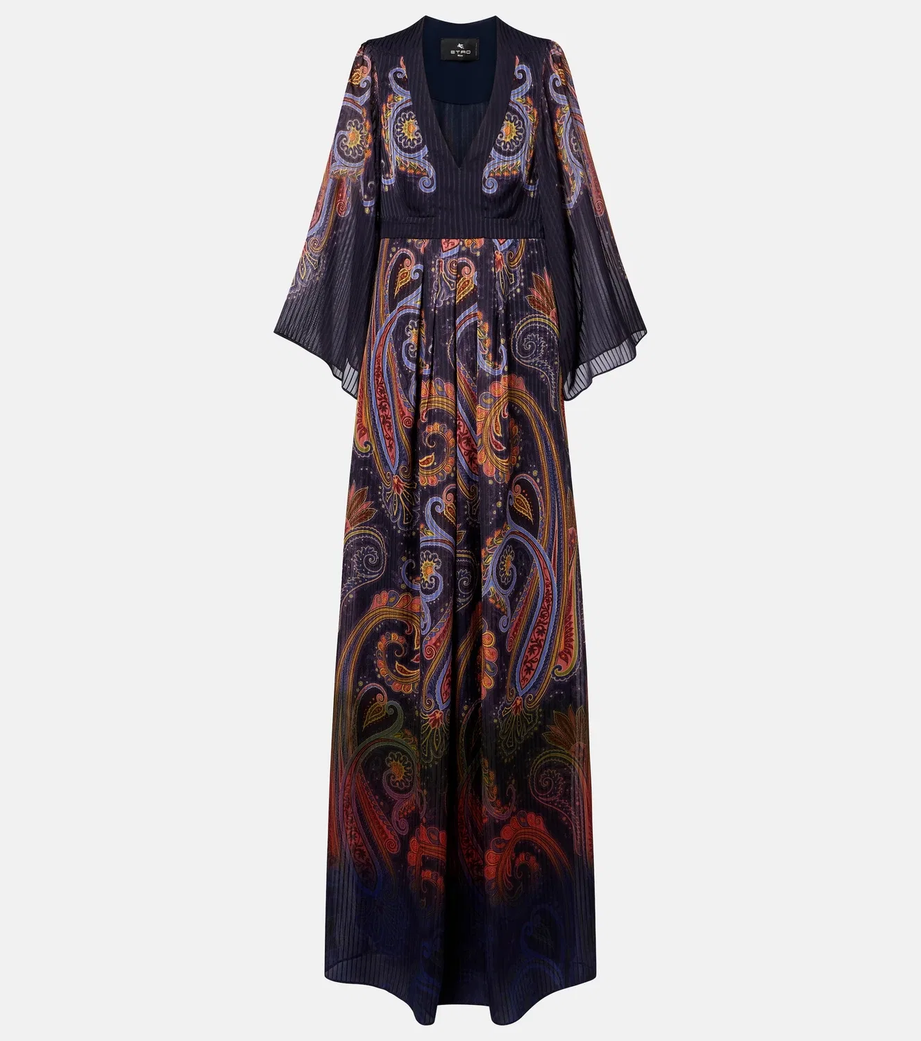 Платье макси с узором пейсли ETRO, мультиколор
