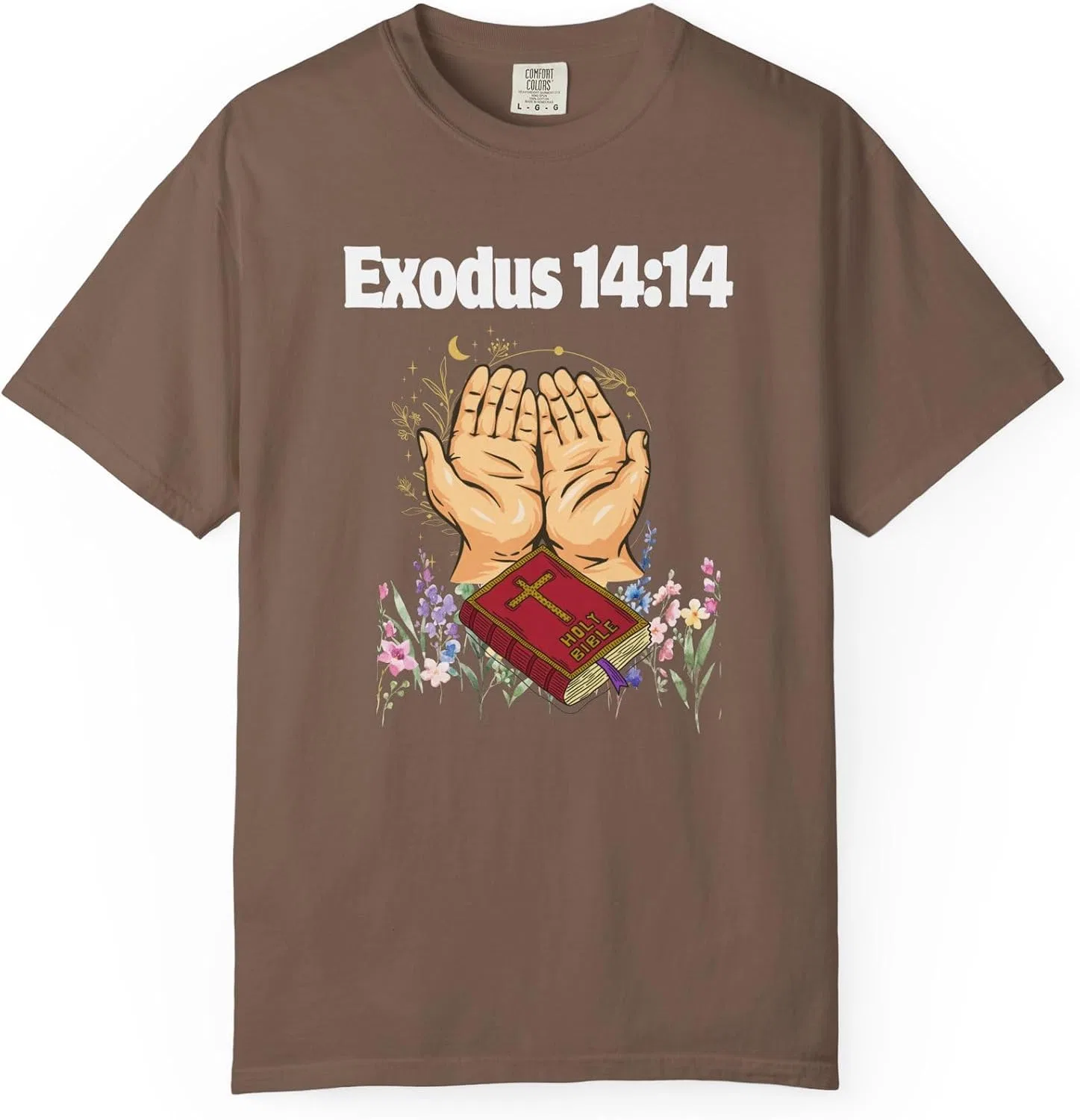 Футболка с надписью Be Still Exodus 14:14 Krubae, Espresso