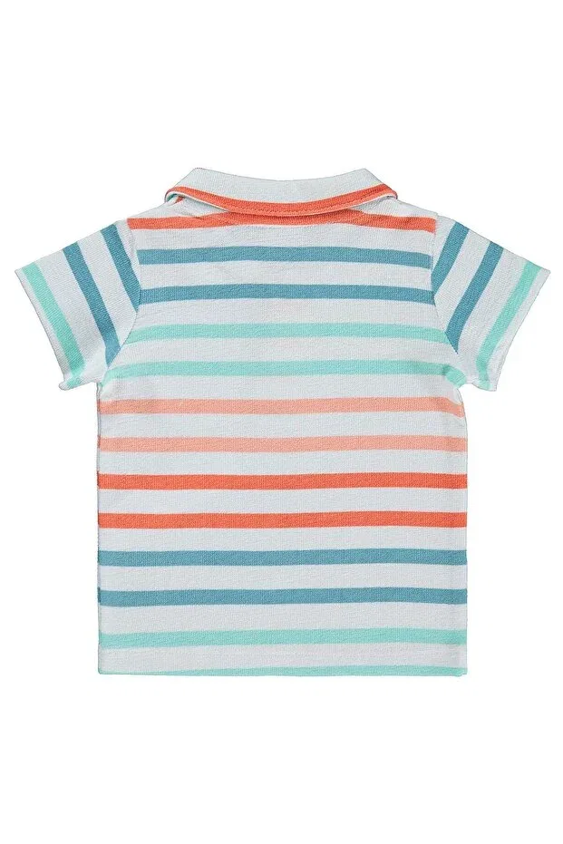 Детская футболка для мальчиков с длинным рукавом Striped 6-18 months t-shirt Civil Baby, White — фото 2