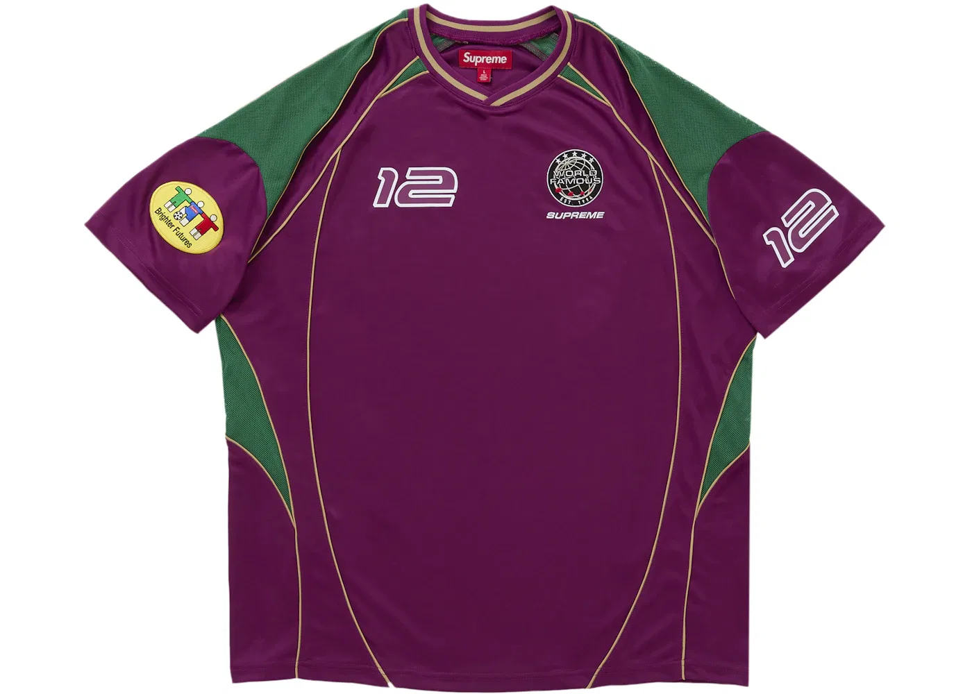 Мужская футболка с принтом Supreme Piping Soccer Jersey, Raspberry