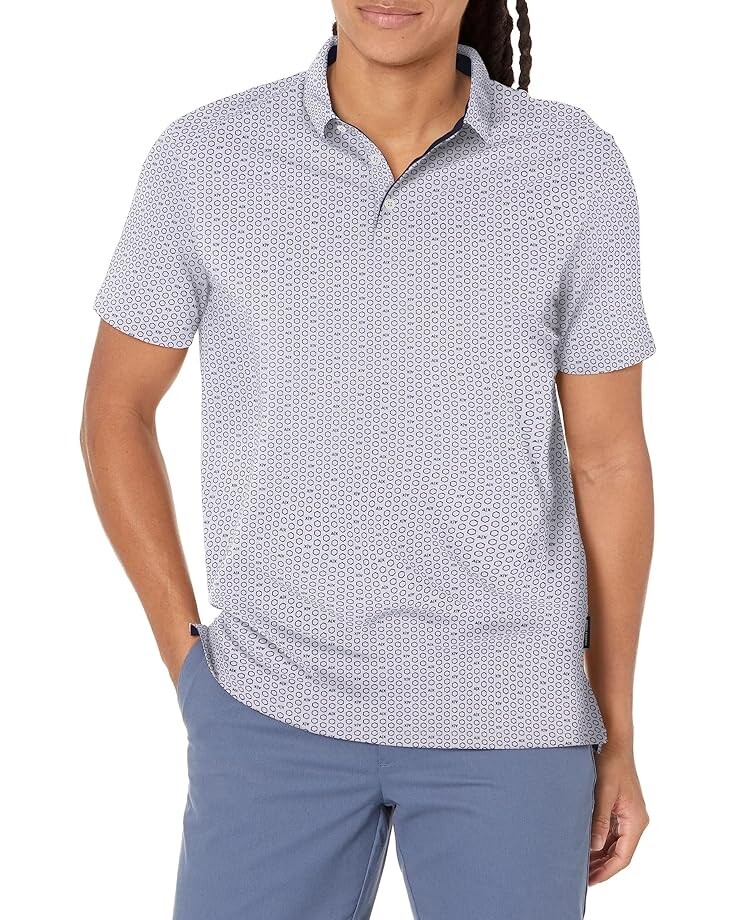 

Поло Armani Exchange All Over Micro Print, цвет White Micro Exagon