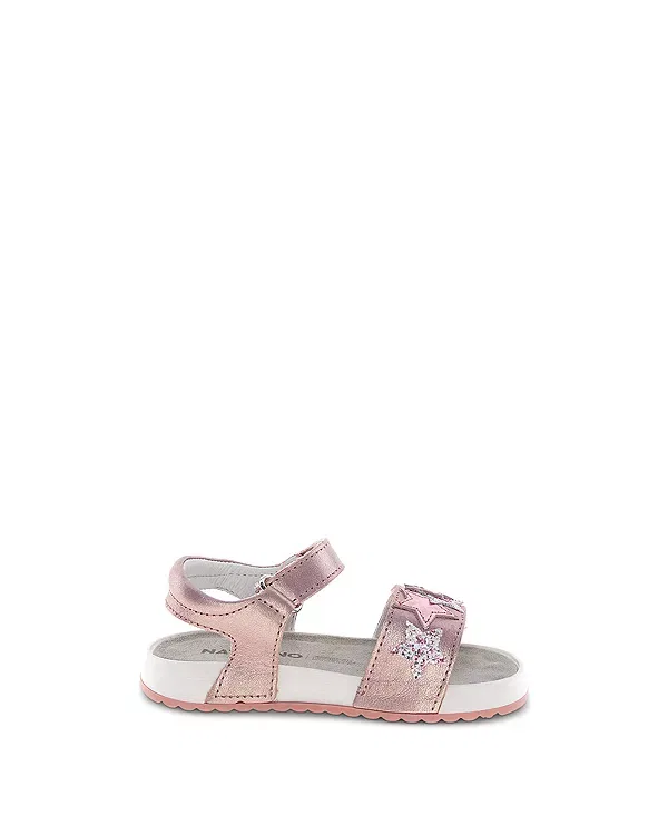 Детские сандалии для девочек с ремешками Dendix Sandals Naturino, Metallic Pink — фото 2