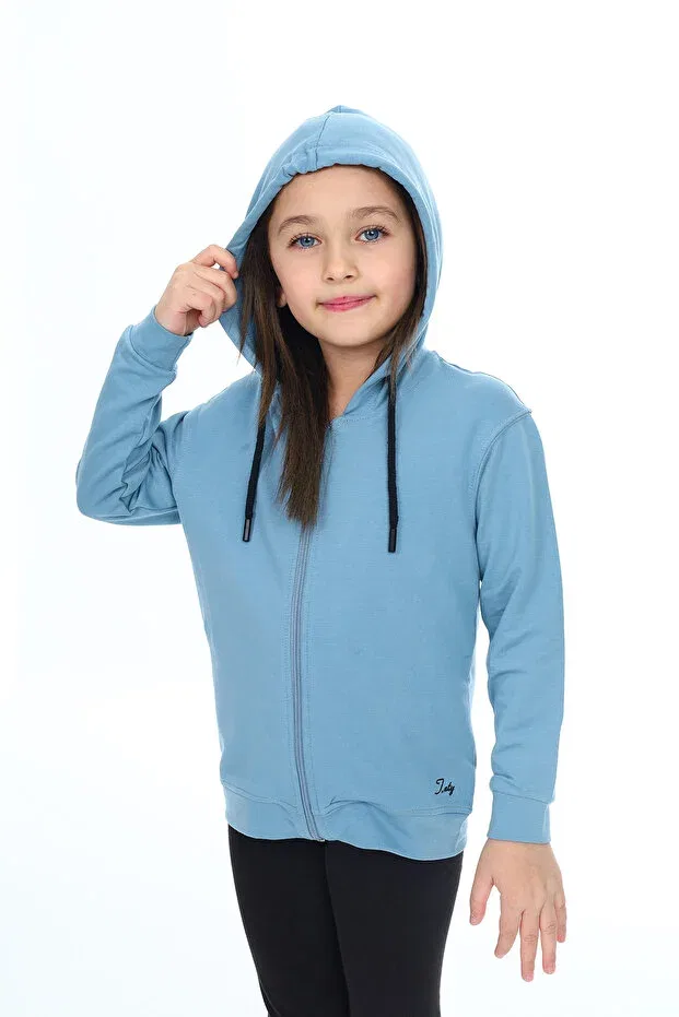 Детское для девочек вязаное кардиган Girl'S Embroidered Cardigan Toontoy, Blue — фото 4