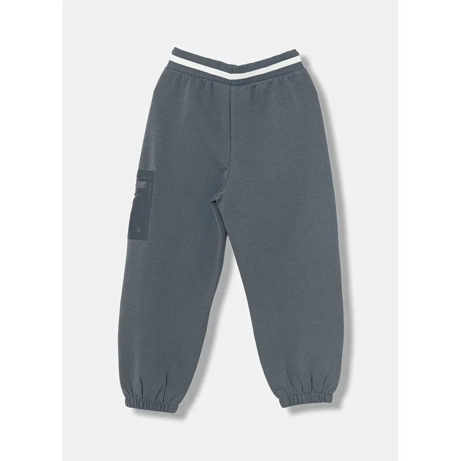 Спортивные штаны с резинкой на щиколотках и карманами, Regular Fit, Benetton, Антрацитовый — фото 3
