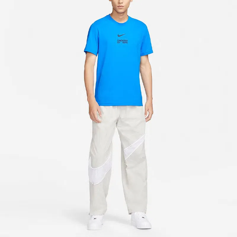 Футболка с принтом Big Swoosh Nike, синяя — фото 3