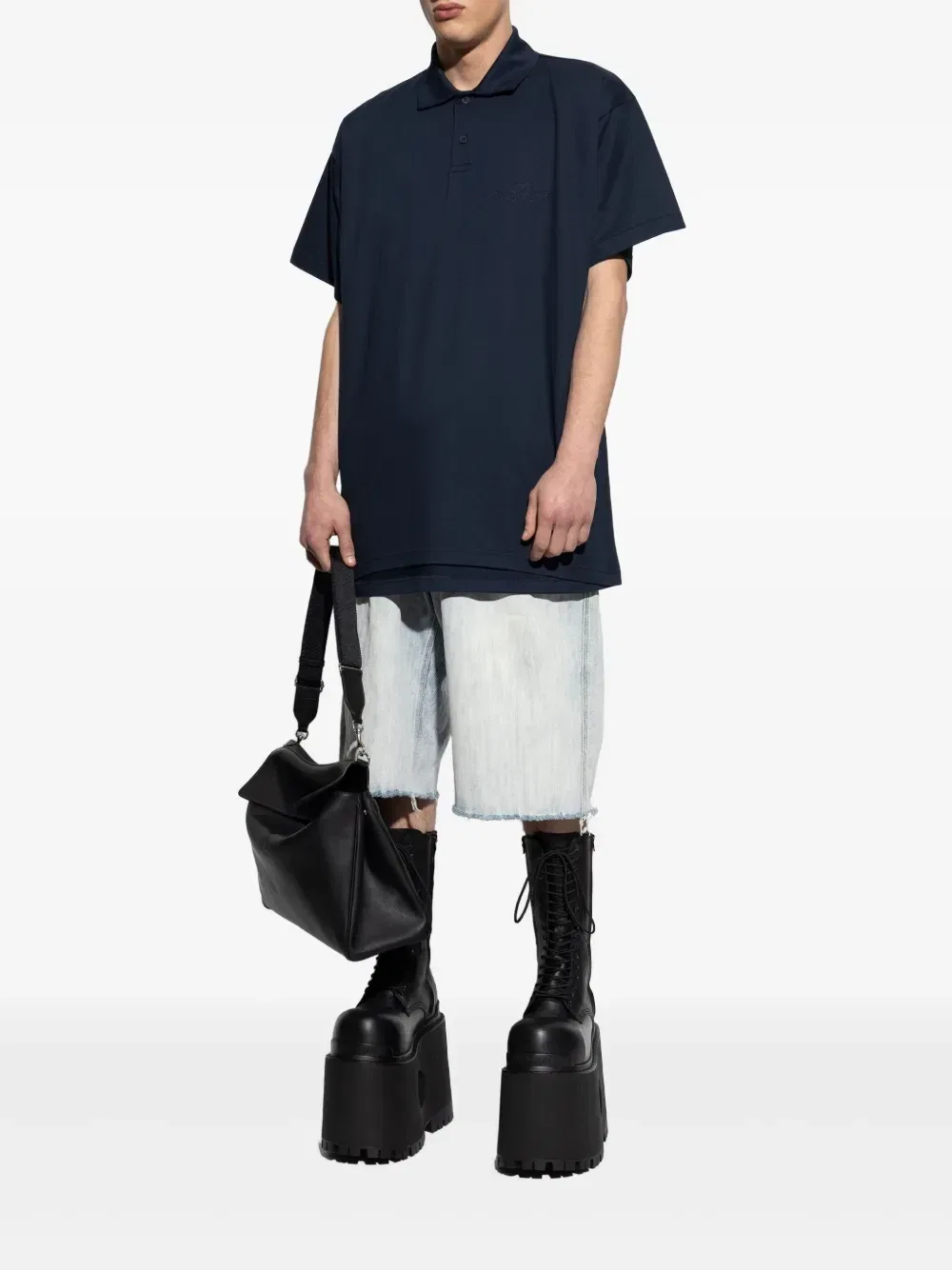 Рубашка поло Intertwined Balenciaga, синий — фото 2