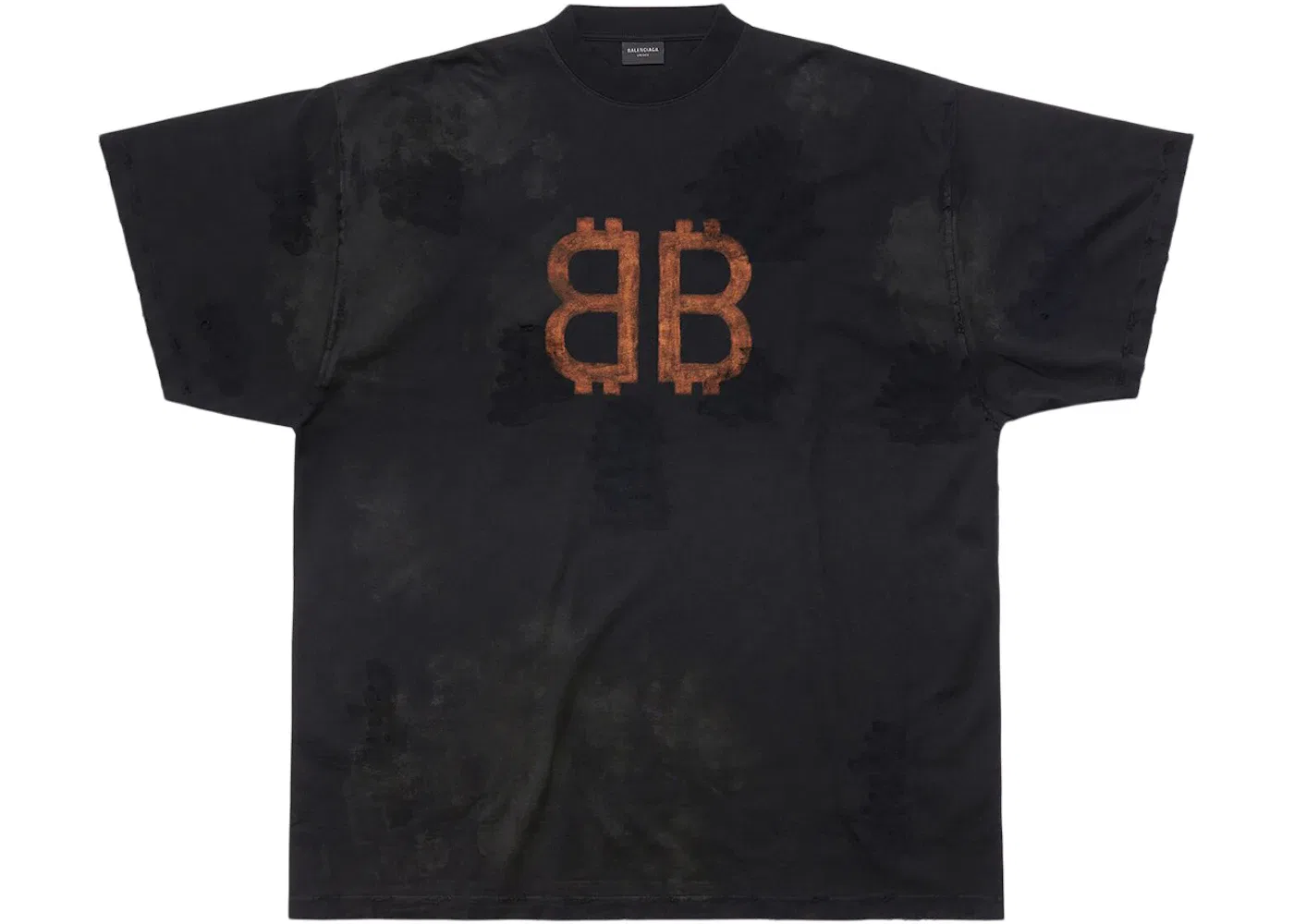 Мужская футболка оверсайз Oversized T-shirt Balenciaga, Black Faded