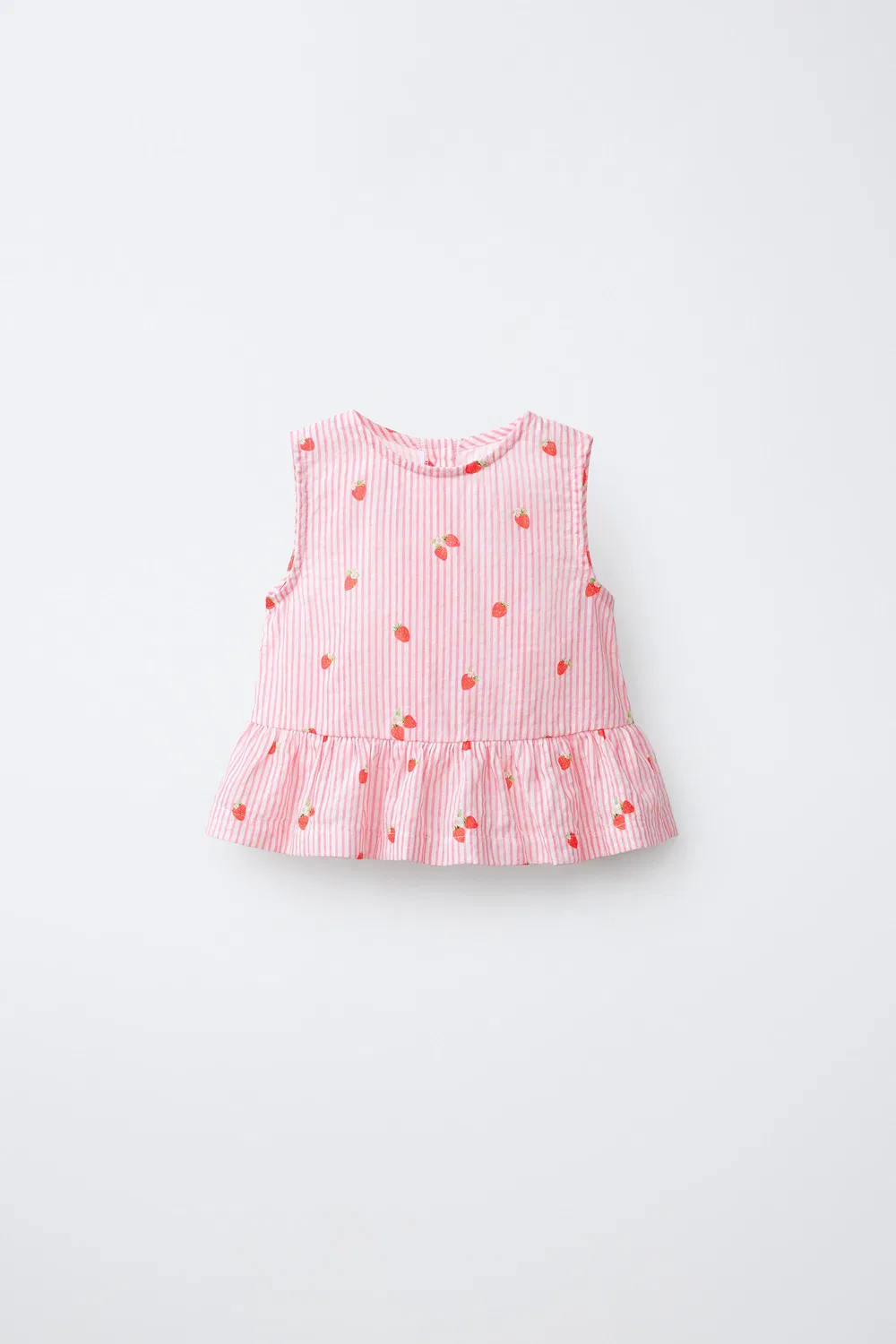 Блузка в полоску и клубничного цвета ZARA, Pink