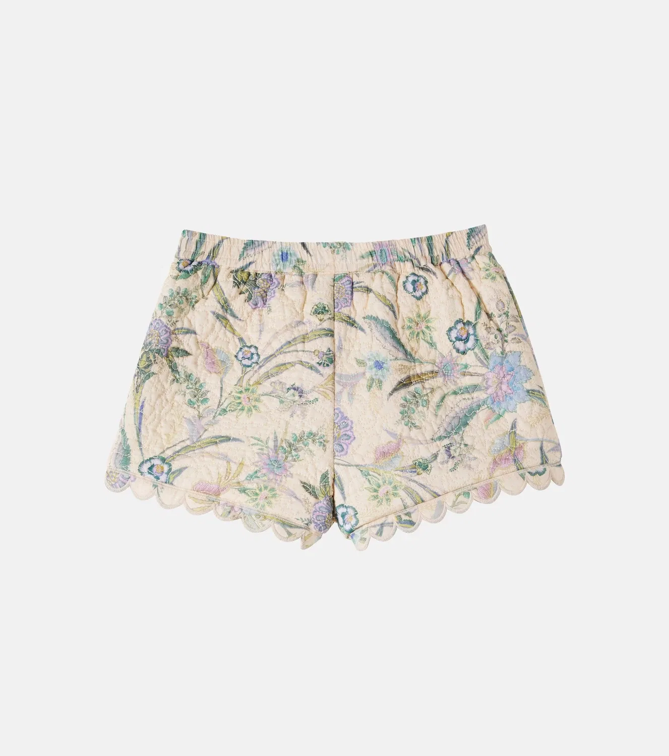 Шорты хлопковые с фестончатой отделкой Zimmermann Kids, белый — фото 3