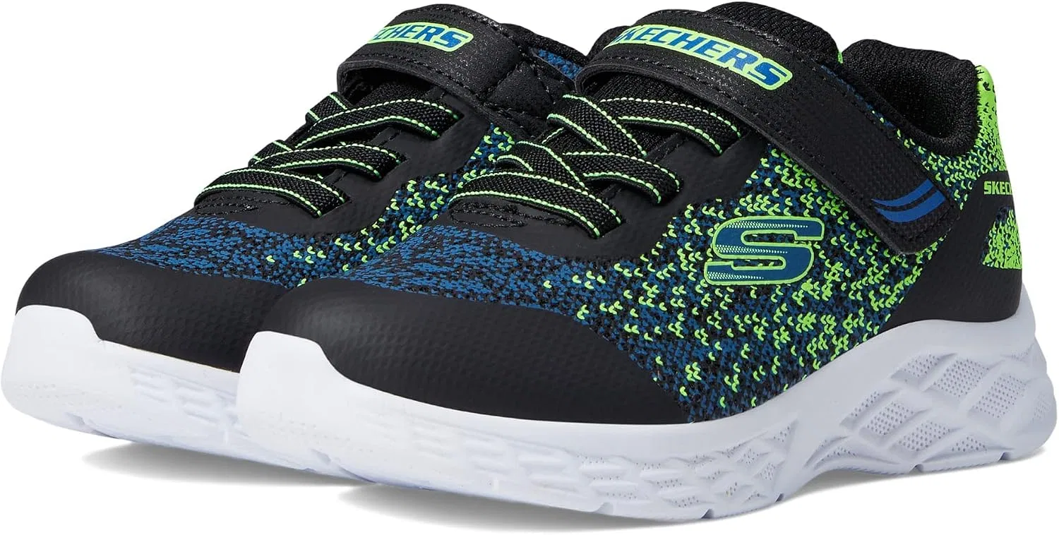 Детские кроссовки для мальчиков Microspec II Skechers, Black/Blue/Lime — фото 2