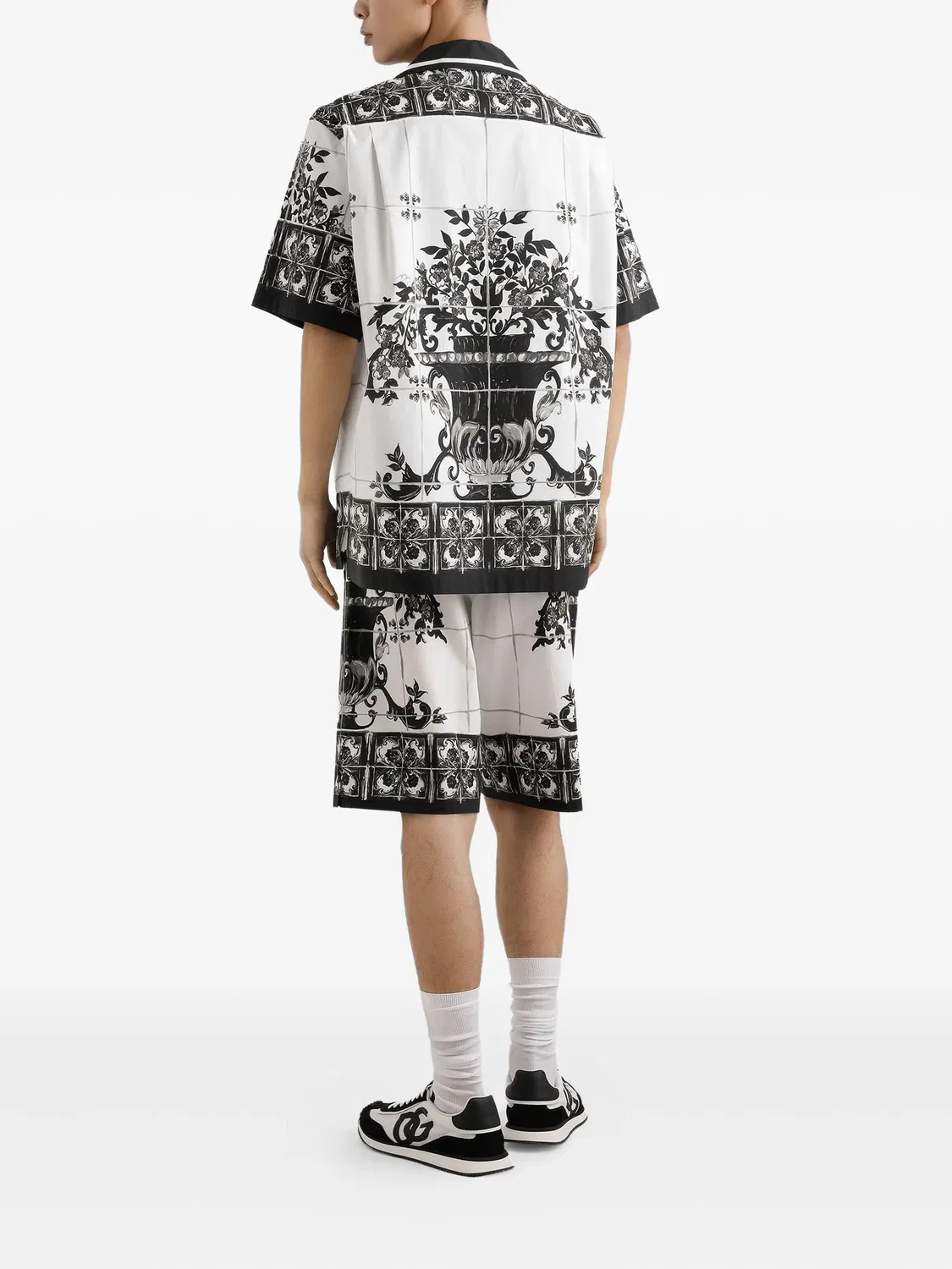 Рубашка с принтом Маджолика Dolce & Gabbana, белый — фото 4
