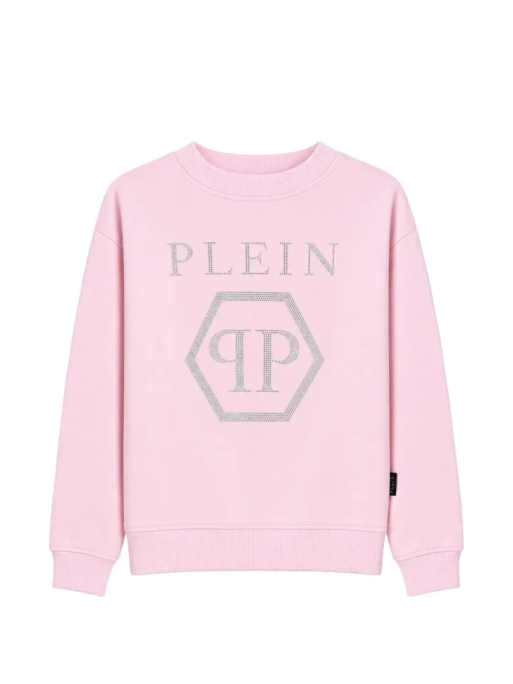 Свитер с логотипом, украшенный стразами Philipp Plein Junior, розовый
