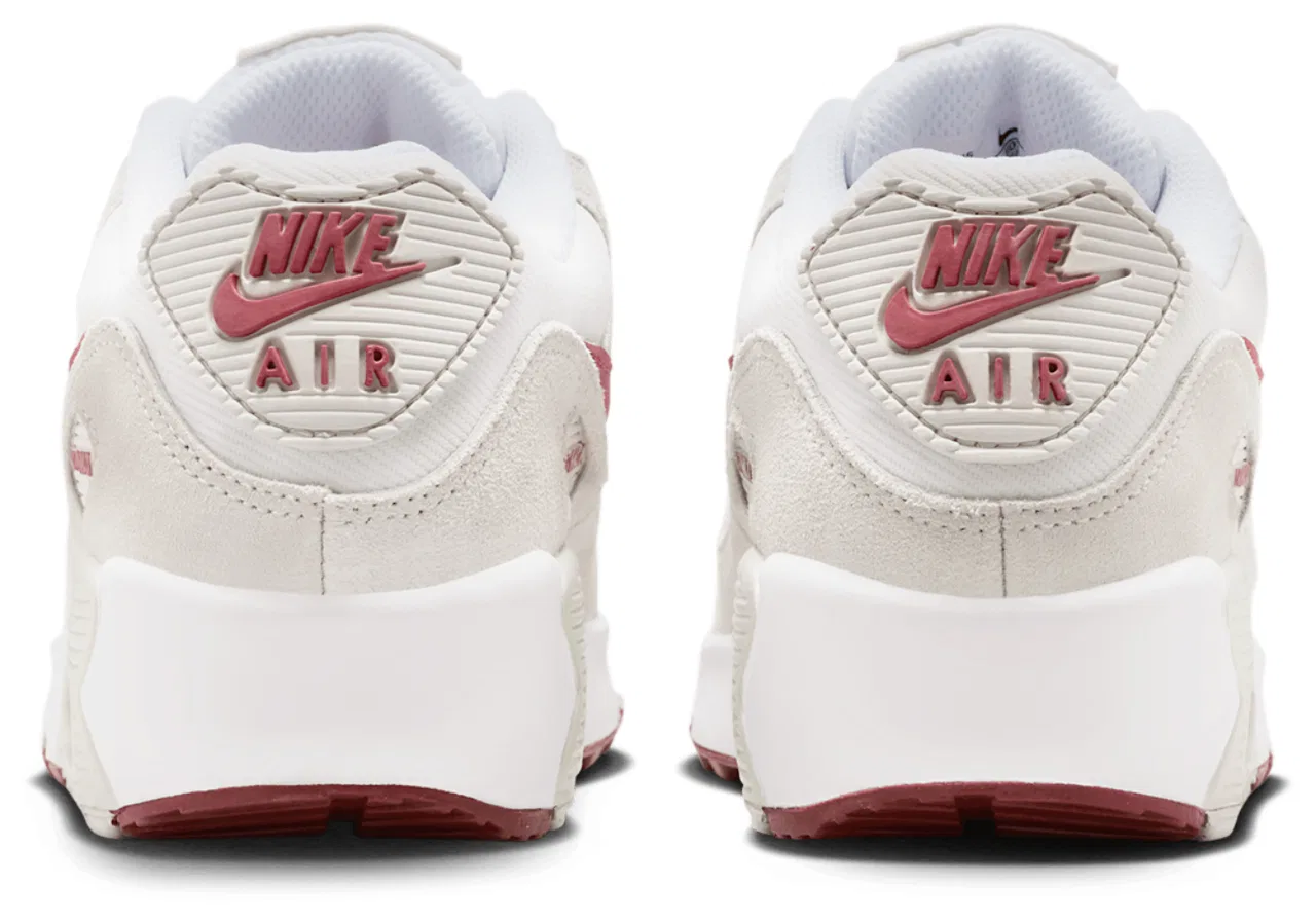 Кроссовки для мальчиков Air Max 90 SE Nike, цвет White/Team Crimson/Lt Bone — фото 3