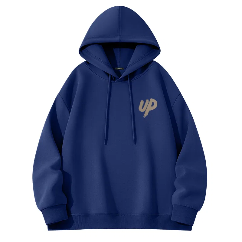 Детский худи с капюшоном утепленный MINISO, Heavyweight Spring Fall, Blue (Up Chest Logo)