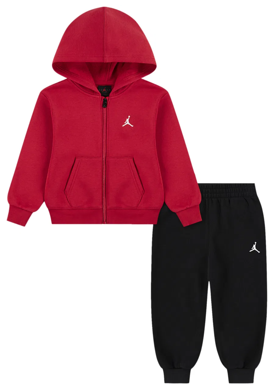 Детский комплект из флиса Brooklyn Full-Zip Jordan, черный/красный