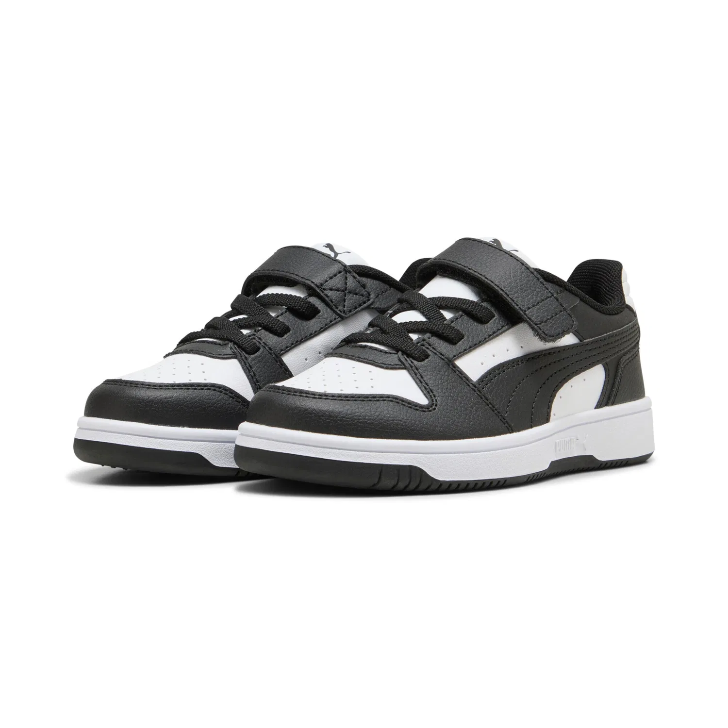 Детские кроссовки на липучках PUMA Rebound Slam Lo AC PS, White/Black