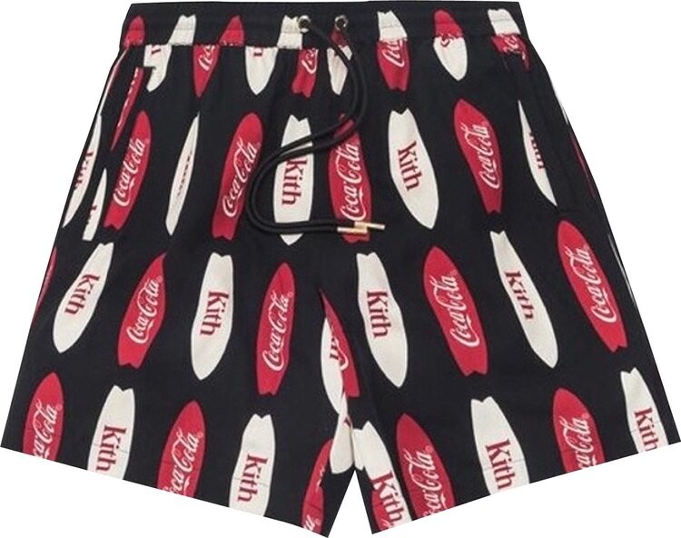 

Шорты Kith x Coca-Cola Surf Board Print Hardaway Short 'Black', черный