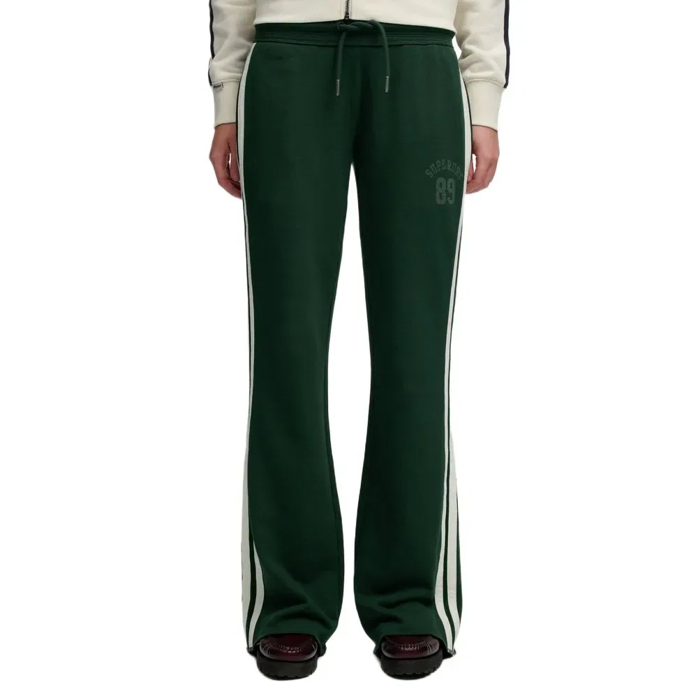 Женские спортивные брюки клеш с принтом Athletic Essential Stripe Flare Superdry, Green