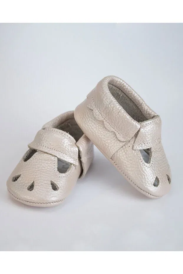 Детские пинетки для новорожденных кожаные Zeyno Ve Memo, Light Pink — фото 3