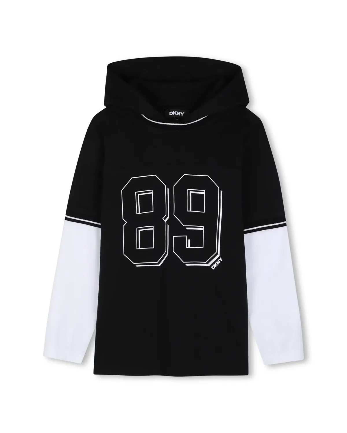 Детская футболка с длинным рукавом с принтом DKNY, Negro